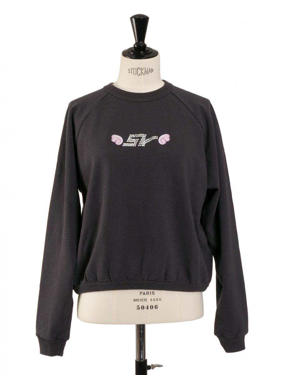 SV ラインストーン　ラグランスウェット