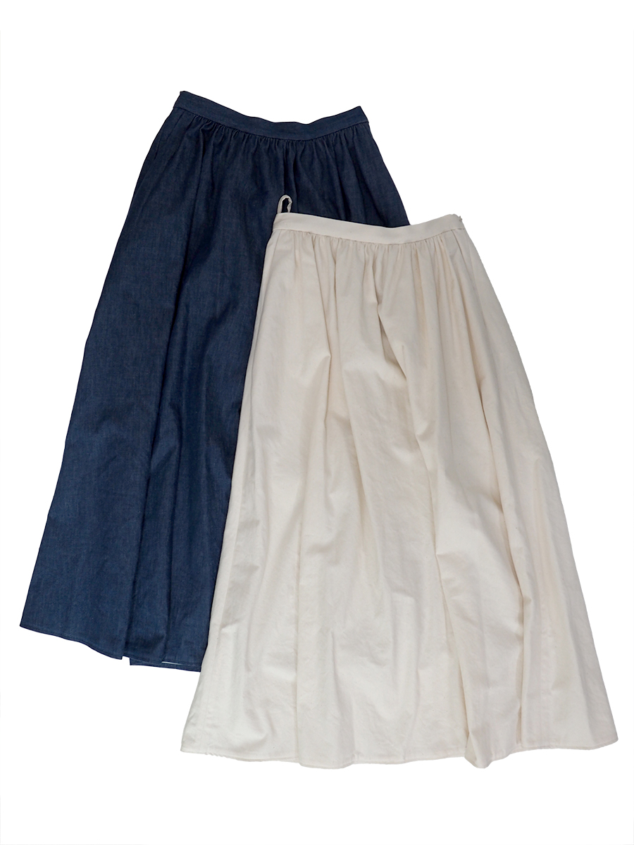 Light-oz Denim Gather Skirt