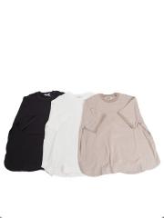 綿カシミアロング丈Tシャツ