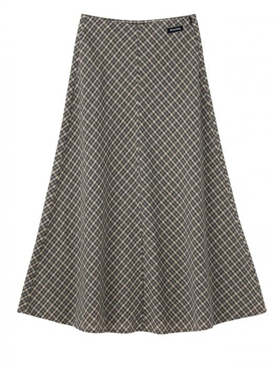 クラシックチェック　バイアス　フレアマキシスカート