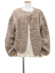 natural cashmere shaggy-knitcardigan【30%OFF】