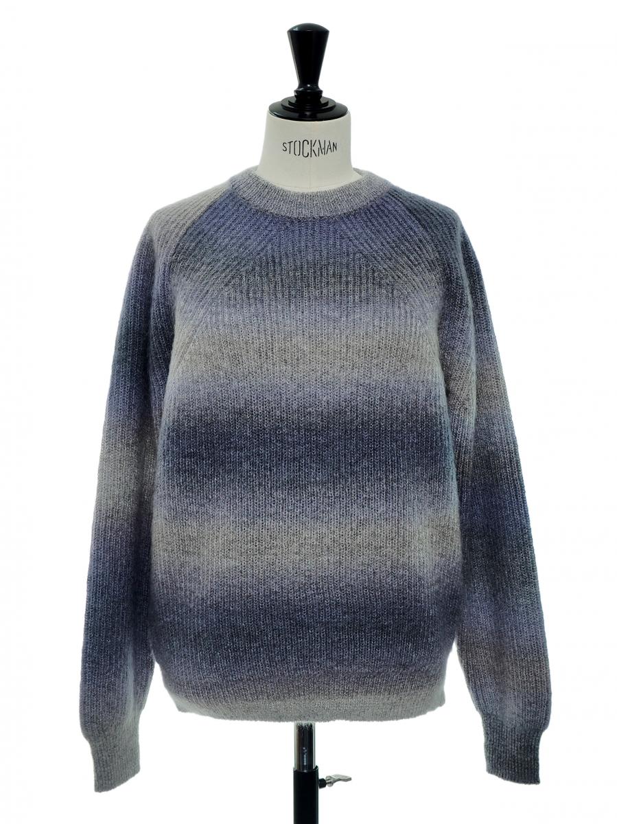 MOHAIR KASURI DYE SIGNATURE CREW NECK